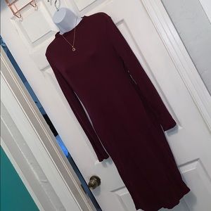 🎉Popular Basics Maroon Long Sleeve Bodycon Dress